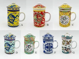 Taza de té de cerámica estilo antiguo de dragón leal 10 fl oz - Imagen 1 de 17
