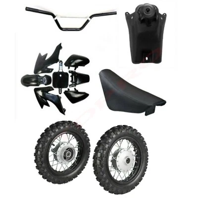 Kit de guardabarros de plástico CRF50 XR50 asiento tanque de combustible manillar 2,50-10 neumáticos ruedas SSR Foto 1 de 4