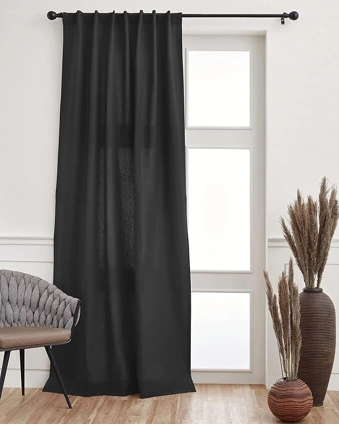 Solino Home Cotton Linen Curtain, Single Panle Curtain for Living Room, Bedroom - Image 1 of 1