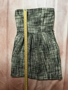 Jump Girl Junior’s Strapless Side Zipper Black  & White Tweed  Dress Size 5/6 - Picture 1 of 6