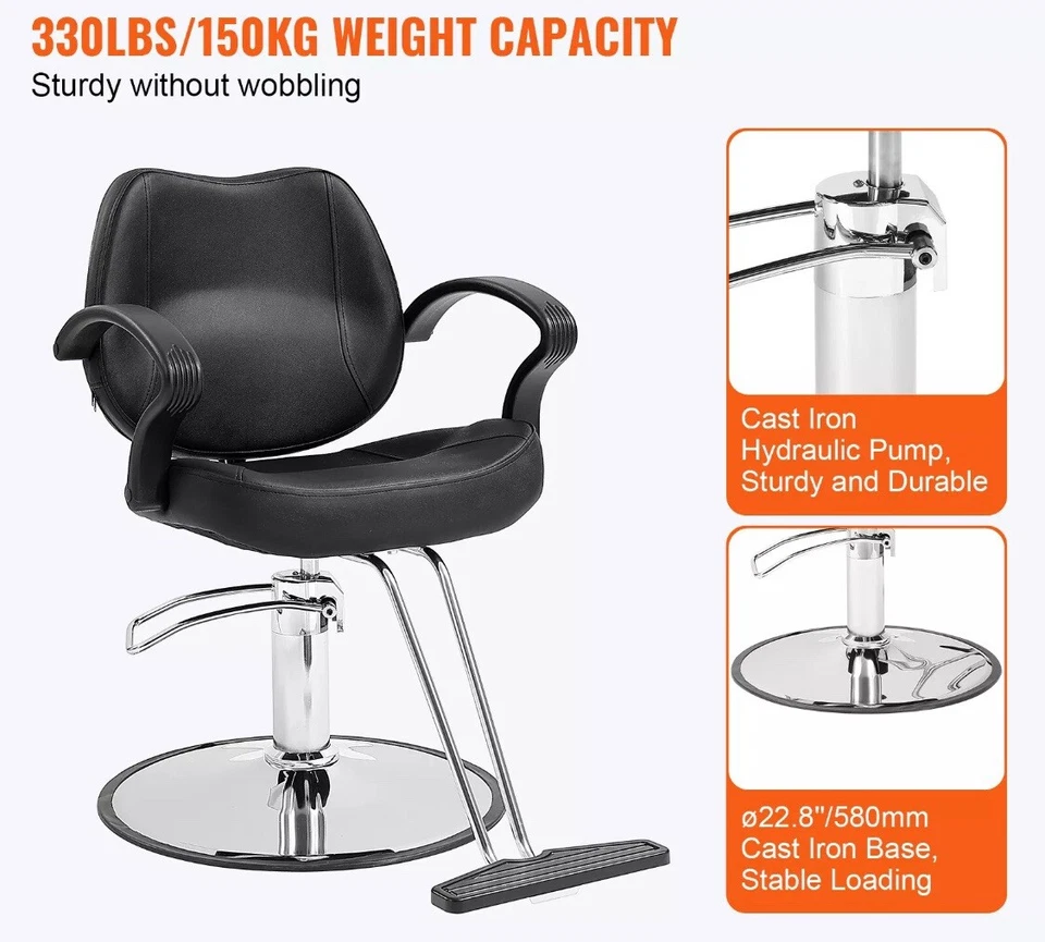 Silla de salón Silla de peluquero para peluquero con bomba hidráulica y reposapiés Foto 1 de 4