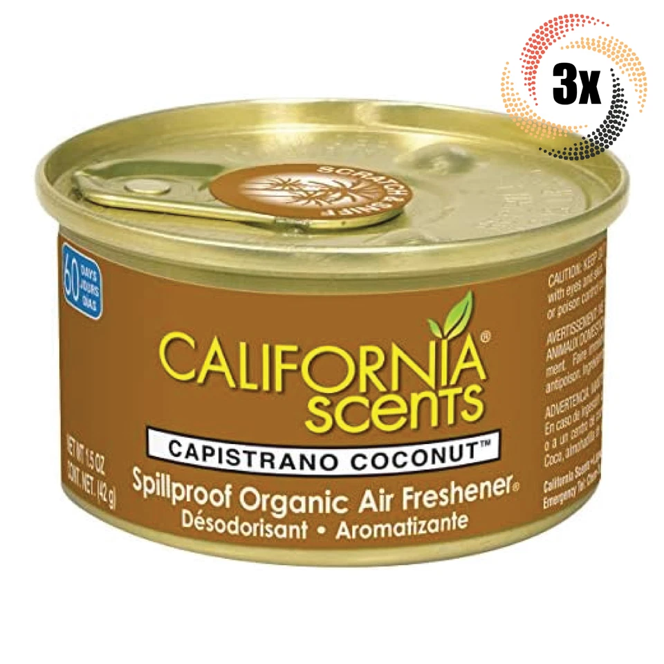 Ambientador 3 latas California Scents Capistrano coco a prueba de derrames | 1,5 oz Foto 1 de 1