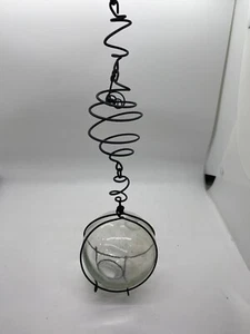 Glass and Brass Hanging Plant Propagation Vase - Picture 1 of 5