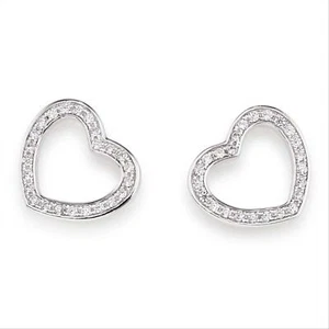 Orecchini Donna Amen In Argento 925 Con Cuore Traforato Con Cristalli - Eheb - Imagen 1 de 3