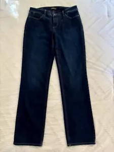 Talbots Flawless Five Pocket Jeans Women’s 10 Straight Curvy Dark Blue Denim EUC - Picture 1 of 15