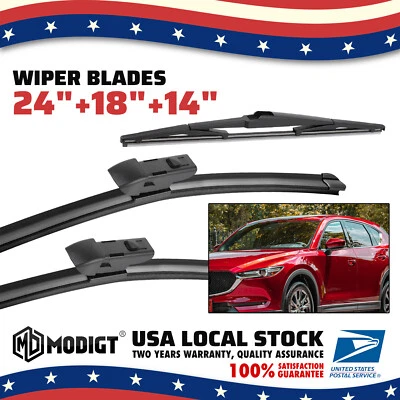 OEM  Windshield Wiper Blades For Mazda CX-9 2017-21 24"/18"/14"  Set of 3 — 第 1/4 张图片