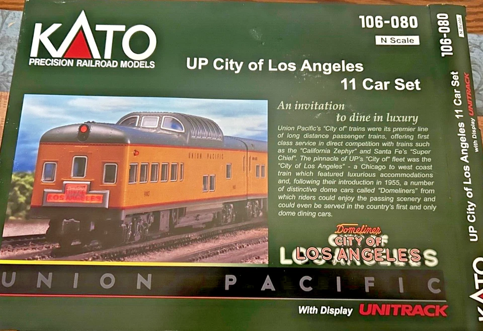 UNION PACIFIC  " CITY of LOS ANGELES "- 11 car set -N Scale -"KATO" NEW RTR RARE - Image 1 of 4