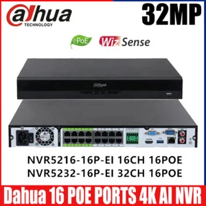 Dahua NVR5216-16P-EI NVR5232-16P-EI 16Ch 32 Ch 1U 16PoE 2HDDs WizSense Smart NVR - Picture 1 of 5