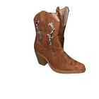 New Yoki Womens  Leather Light Brown Western Cowboy Boots Sz 5.5 Or 4 Kids