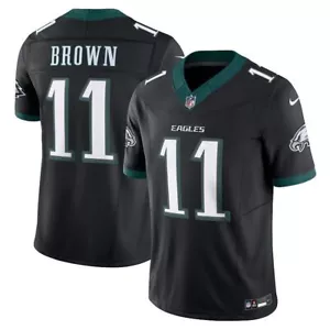 Men's Nike A.J. Brown Black Philadelphia Eagles Vapor F.U.S.E. Jersey Size Large - Picture 1 of 1