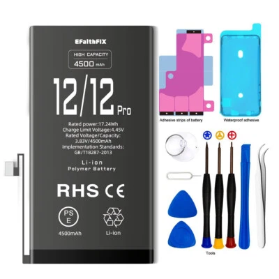 Für Apple iPhone 12 / 12 Pro Akku 4500mAh Hohe Kapazität Ersatz Batterie Battery - Bild 1 von 4