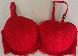 NWT VICTORIA'S SECRET DREAM ANGELS LIGHTLY LINED FULL COVERAGE RED LACE BRA 38D - Picture 1 of 2