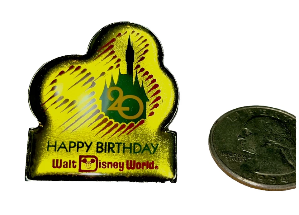 Prendedor vintage de Walt Disney World (pin de feliz 20 cumpleaños) exclusivo del elenco especial Foto 1 de 1