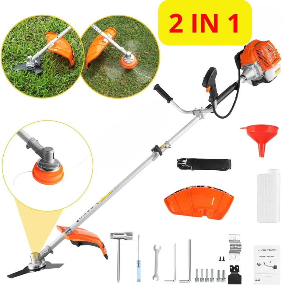 Decespugliatore a Benzina 52cc 2 in 1 Tagliaerba Potente 2,5kW Giardino - Immagine 1 di 4