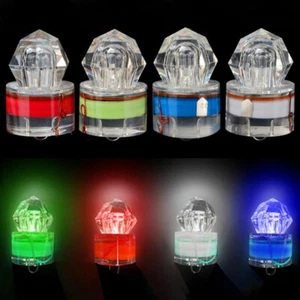 Flash LED Deep Drop Underwater Fishing Light Diamond Squid Strobe Bait Lure Lamp - Picture 1 of 17