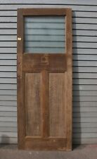 Door Oak 1930s  3 Panel Part Glazed Wooden 30" x 78 1/2"   Ref 32D