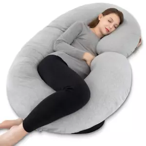 INSEN Pregnancy Pillow,Maternity Body Pillow with Velvet Cover,C Shaped Body Pil - Picture 1 of 12