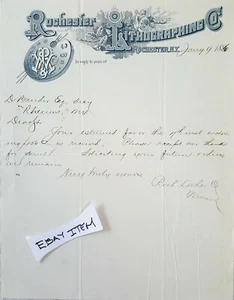 1886 ROCHESTER NEW YORK ROCHESTER LITHOGRAPHIE CO. - Bild 1 von 1