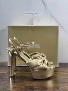 Michael Kors Sandalia Mujer Elena Plataforma Piel Oro 40.5 - Imagen 1 de 8