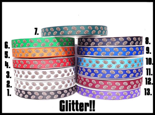 3yds 7/8" Football Glitter 13 Ribbon Colors Grosgrain Ribbon - Image 1 of 1