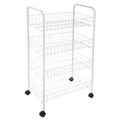 ONVAYA® Beistellwagen Susi | 4 Körbe | weiß | 39x26x76 cm Rollwagen Küchenwagen - Bild 1 von 4