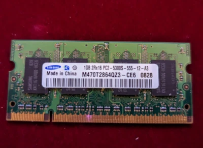 SAMSUNG LAPTOP DDR2 1 GB 2Rx16 PC2-5300S (M470T2864QZ3-CE6) 555-12-A3 200 PIN - Image 1 of 4