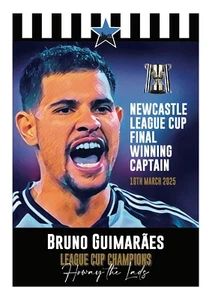 Bruno Guimaraes Newcastle 2025 League Cup Final Captain A4 Print - Picture 1 of 1
