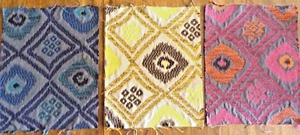 3 coupons de tissus d'ameublement épais en lin et coton de soie - 34 cm x 27 cm - Photo 1 sur 8