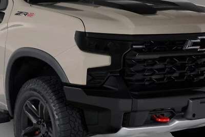 Fits 22-25 Chevrolet Silverado 1500 GTS Acrylic Smoke Headlight Covers GT5991S - Image 1 of 3