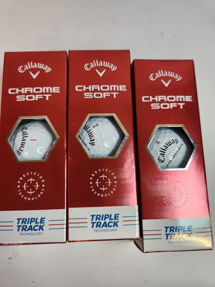 Callaway Chrome Soft Triple Track Golf Balls White 3 Packs 1 Sleeve