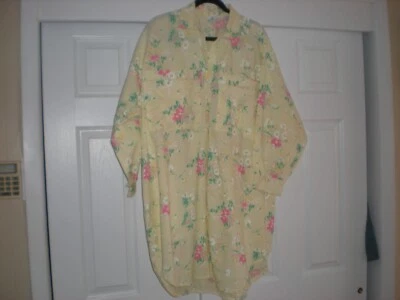 TOMMIES ALGODÓN TALLA ÚNICA VESTIDO/CAMISA DE DORMIR AMARILLO ESTAMPADO FLORAL - NUEVO SIN ETIQUETAS Foto 1 de 4