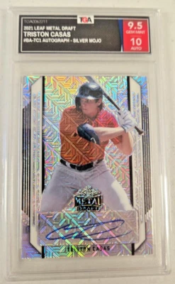 2021 Leaf Metal Draft Triston Casas Autographed Card Graded TGA 9.5 - Image 1 of 2