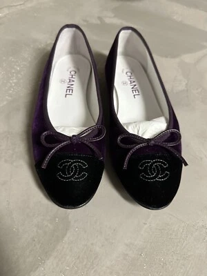 Bailarina Chanel púrpura zapatos planos talla 37,5 Foto 1 de 4