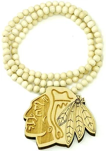 Nuevo collar de jefe natural buena estilo madera colgante y cadena de cuentas de madera de 36 pulgadas - Imagen 1 de 6