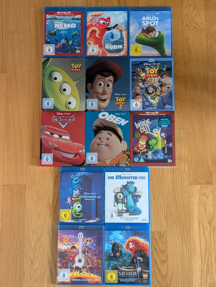 13 Disney Pixar Filme Collection auf Blu-Ray, 4 Steelbooks, Toy Story, Monster - Bild 1 von 1