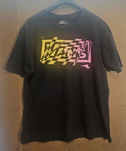 Vans Herren T-Shirt XL Schwarz Neon Fade Kariert Logo Skate Streetwear Tee - Bild 1 von 7