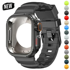 Silicone Sport Strap+Metal Case For Apple Watch Ultra3 11 10 9 8 7 SE 49/46/45mm - Picture 1 of 42