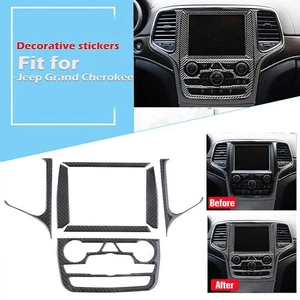 GPS Navigation Panel Cover Trim For Jeep Grand Cherokee 2014-2018 Real Carbon BI - Picture 1 of 7