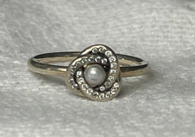 P2 S925 ALE PANDORA Luminous Love Knot Ring Silver Pearl 27 Gem Studs US Size 6 - Image 1 of 4