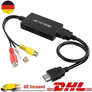 RCA auf HDMI, AV zu HDMI Adapter, 1080P Composite CVBS AV zu HDMI Video Audio - Bild 1 von 7