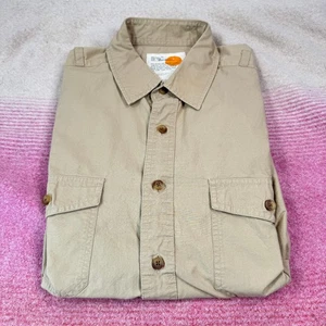 Eddie Bauer Ripstop Short Sleeve Shirt Men’s L Khaki Dual Pocket 100% Cotton - Picture 1 of 7