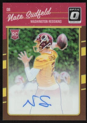 2016 Donruss Optic Rookie Signatures Bronze Auto Nate Sudfeld Redskins - Image 1 of 2