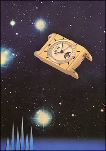 Reloj de pulsera LeCoultre 1984 estampado vintage 1948 fase lunar reloj imagen horaria - Imagen 1 de 3