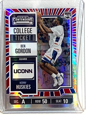 2025 Panini Contenders College Ticket Red White Parallel #30 BEN GORDON UConn - Image 1 of 2