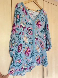 East @ Monsoon Blouse Shirt Tunic XL Boho Immaculate Ch56’ 20 22 24 - Picture 1 of 6