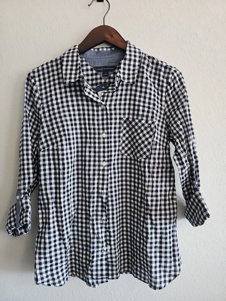 Camisa para mujer Tommy Hilfiger manga larga Heritage talla pequeña Foto 1 de 4