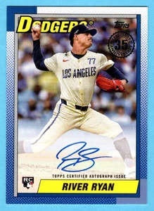 River Ryan 2025 Topps Update 90' Topps Rookie Autograph Auto L.A. Dodgers - Picture 1 of 2