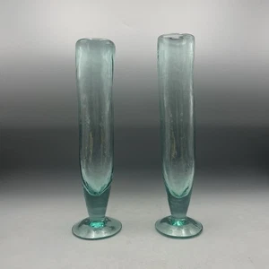 Kalalou Green Recycled Glass Champagne Flutes Set Of 2 - Picture 1 of 3