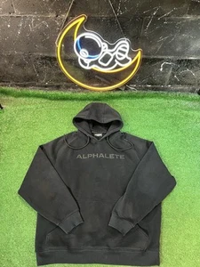 Alphalete Hoodie Mens Large Black Pullover Gym Training Activewear - Picture 1 of 5