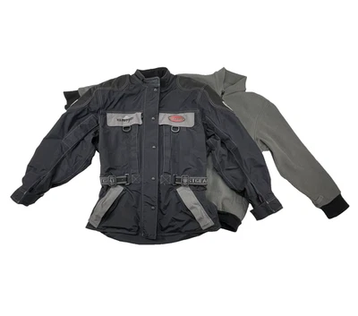 Jaqueta de motocicleta FirstGear Kilimanjaro Hypertex preta feminina grande 2 peças casaco - Imagem 1 de 4